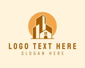 Construction - House Building Skyline logo design