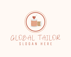 Tailoring Heart Spool logo design