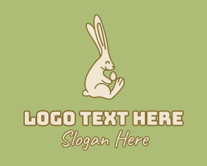 Adorable - Easter Rabbit Egg Minimalist logo design