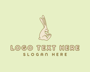 Line - Easter Bunny Egg logo design