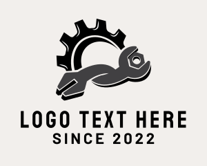 Machine - Cog Mechanical Wrench logo design