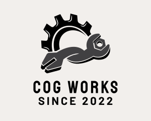 Cog Mechanical Wrench logo design