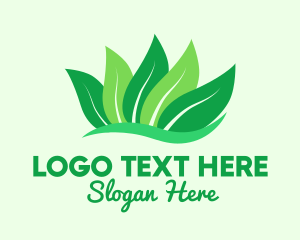 Lawn Care - Natural Green Leaves logo design