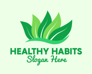 Natural Green Leaves logo design