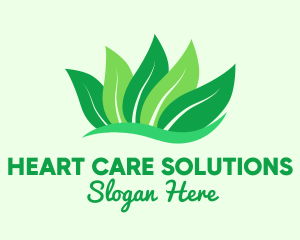 Natural Green Leaves logo design