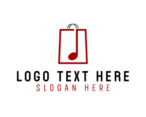 Audio - Music Note Bag logo design