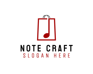 Note - Music Note Bag logo design