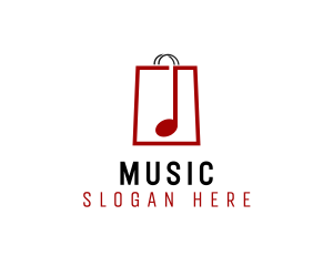 Music Note Bag  logo design