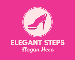 Pink Fashion Footwear Sale logo design