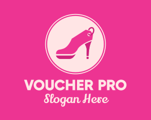 Voucher - Pink Fashion Footwear Sale logo design