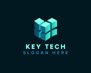 3D Cube Digital Tech logo design