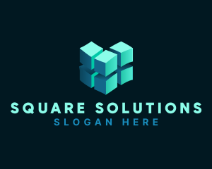 3D Cube Digital Tech logo design