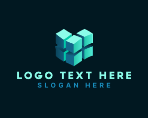 Square - 3D Cube Digital Tech logo design