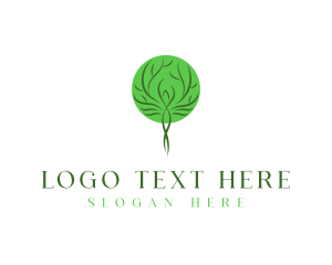 Girl - Female Yoga Tree logo design