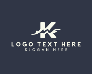 Negative Space - Business Company Letter K Wave logo design