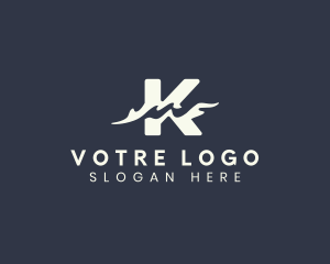 Smoke - Business Company Letter K Wave logo design