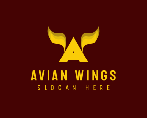 Airline Wings Letter A logo design