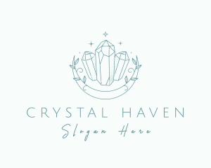 Crystals - Moon Leaf Crystals logo design
