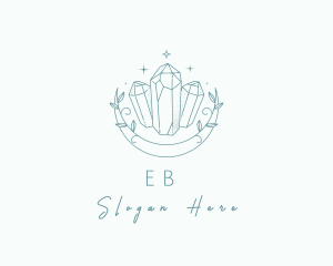 Spiritual - Moon Leaf Crystals logo design