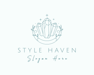 Moon Leaf Crystals logo design