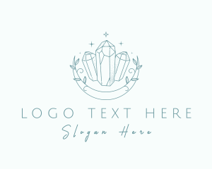 Precious Stone - Moon Leaf Crystals logo design