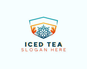 Heat Cooling Snowflake logo design