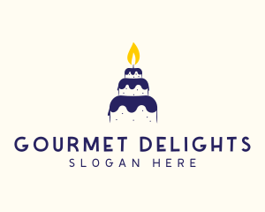 Sweet Cake Candle  logo design