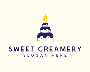 Sweet Cake Candle  logo design