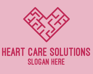 Heart Love Maze  logo design