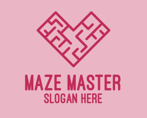 Heart Love Maze  logo design