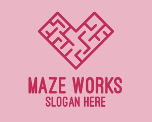 Heart Love Maze  logo design