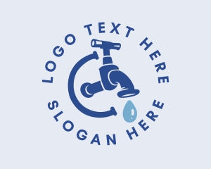 Pipe - Plumbing Blue Faucet logo design