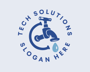 Bathroom - Plumbing Blue Faucet logo design