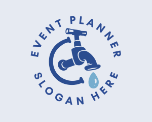 Drain - Plumbing Blue Faucet logo design