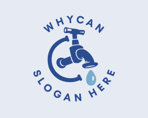 Wash - Plumbing Blue Faucet logo design