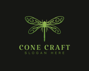 Dragonfly Insect Wings logo design