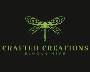 Dragonfly Insect Wings logo design