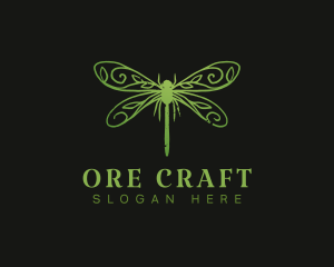 Dragonfly Insect Wings logo design