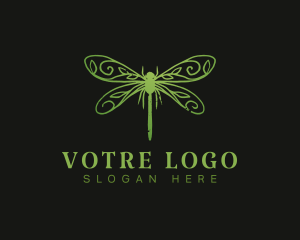 Grunge - Dragonfly Insect Wings logo design