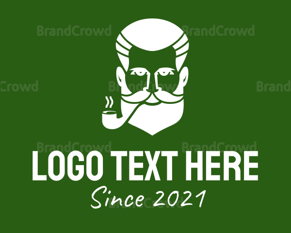 Hipster Smoking Pipe Logo