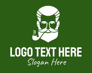 Hipster Smoking Pipe Logo