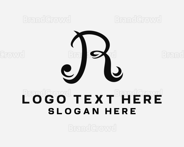 Swirly Swoosh Cursive Logo