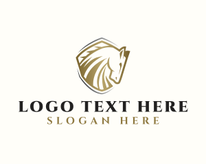 Animal - Shield Horse Stallion logo design