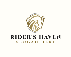 Shield Horse Stallion logo design