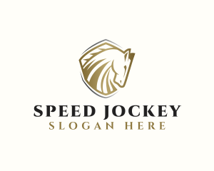 Jockey - Shield Horse Stallion logo design