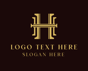 Stock Market - Luxury Legal Letter H logo design