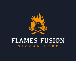 Flaming Grill Steakhouse logo design