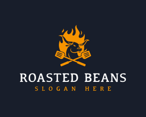 Roasted - Flaming Grill Steakhouse logo design