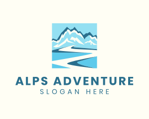 Alps - Blue Mountain River logo design