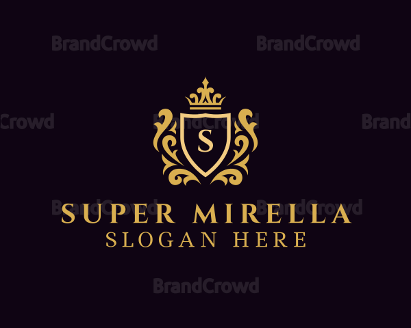 Ornament Shield Crown Royalty Logo